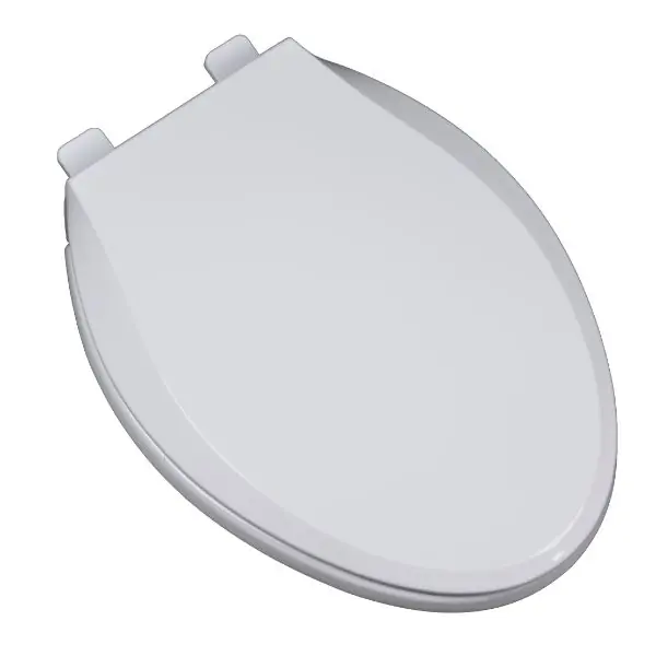 Plumbing Technologies 371-00 PlumbTech Slow Close Elongated Commercial Plastic Heavy Duty Toilet Seat Open Front With Cover