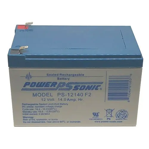 Power Sonic PS-12140 PS Series 12V 14Ah General Purpose Rechargeable SLA Battery F2 Terminals