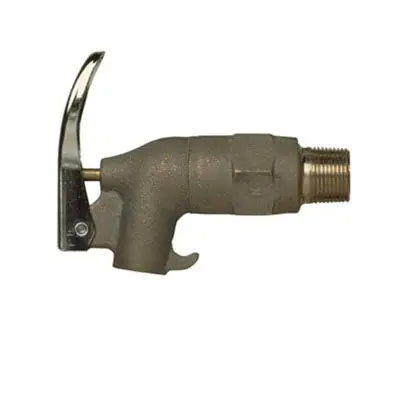 Justrite 08955 Safety Drum Faucet, 0.8125-27 UNS 2B Inlet, PTFE Seal, Brass Body, Manual Closure