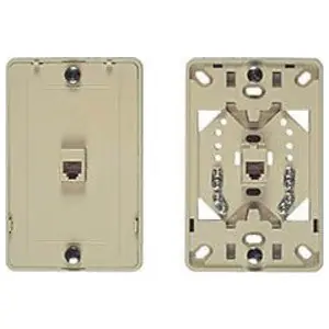 Allen Tel AT219-4 Screw Terminal Wall Phone Jack-4-Conductor Ivory