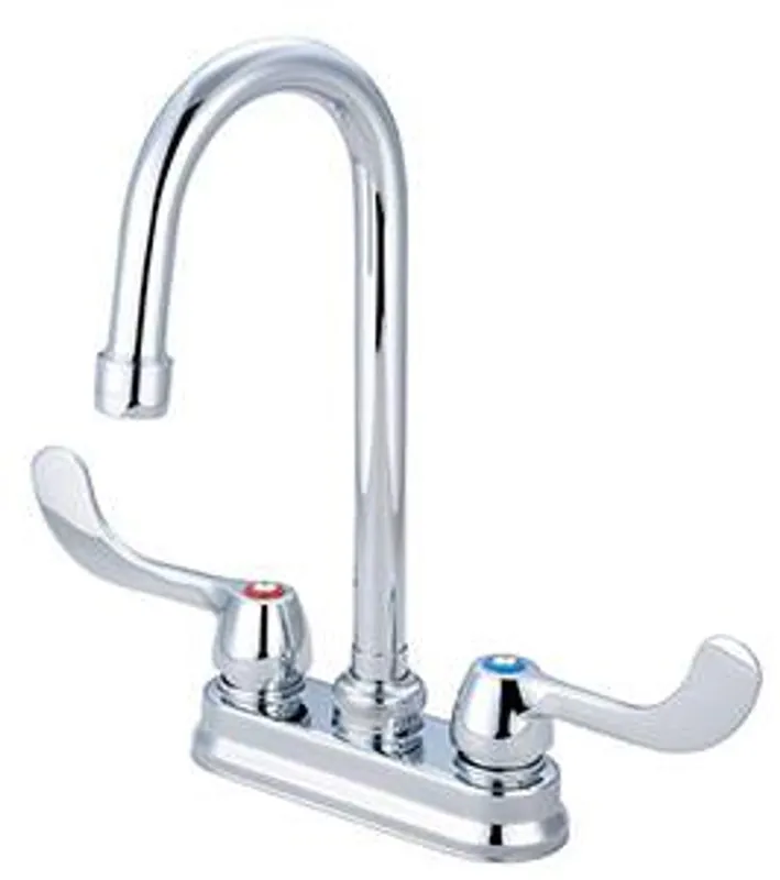 Central Brass 0094-GSAELS Two Wrist Blade Handle Shell Type Bar / Laundry Faucet with Gooseneck Spout