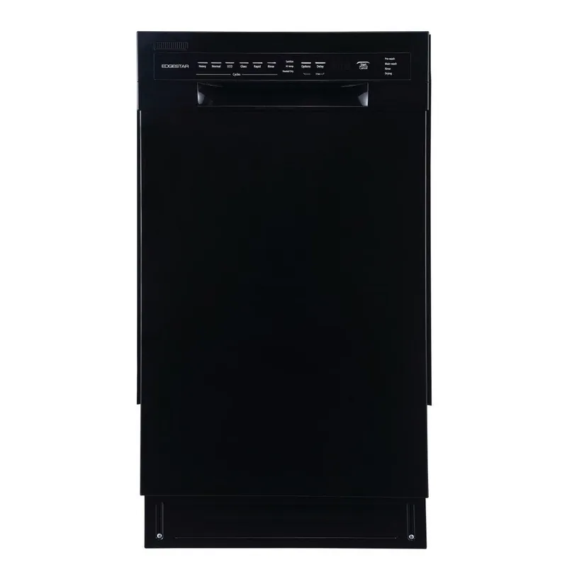 Edgestar BIDW1802BL Built In Compression Dishwasher Black 18 6CYC