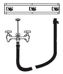 Florestone MR-372 Mop Hanger with 3-Clamp for Mop Sink Receptor