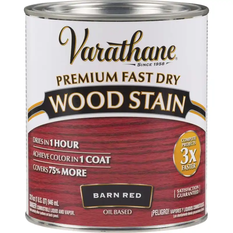 Varathane 307414 Fast Dry Barn Red Urethane Modified Alkyd Interior Wood Stain 1 Qt.