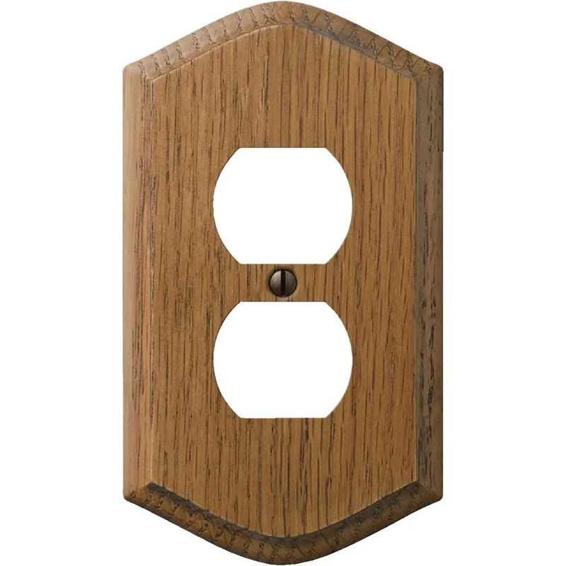 Amerelle 701D 1-Gang Solid Oak Country Outlet Wall Plate