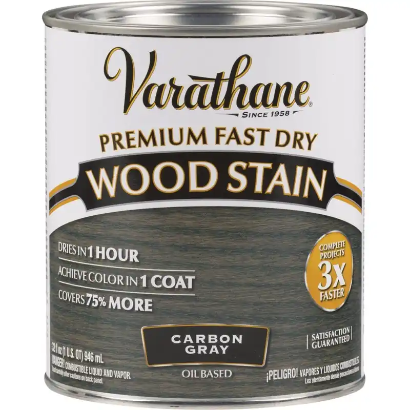 Varathane 304559 Fast Dry Carbon Gray Urethane Modified Alkyd Interior Wood Stain 1 Qt.