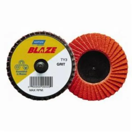 Norton Co. 77696090151 Blaze Ceramic Alumina Extra Coarse Grit Plastic TR Type III Flat Mini Flap Disc