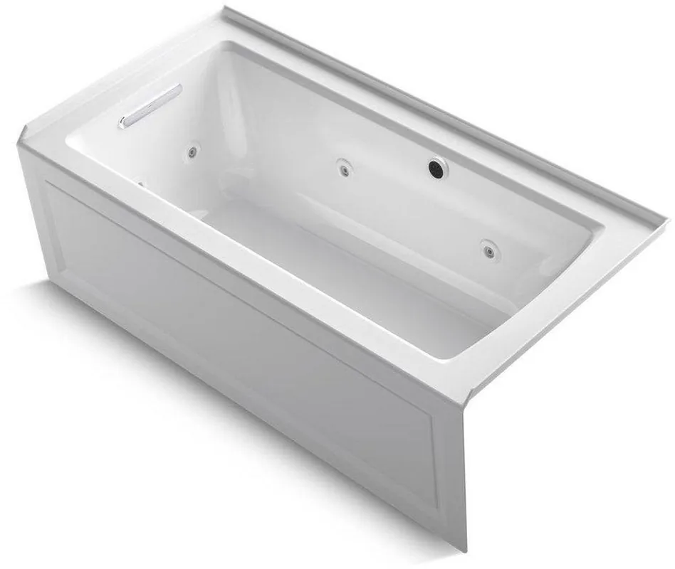 Kohler 1947-LAW-0 Archer 60 in. x 30 in. Whirlpool Alcove Bathtub with Left Drain