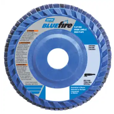 Norton 66623399142 BlueFire Zirconia Alumina Coarse Grit Center Mount Plastic Flat Flap Disc