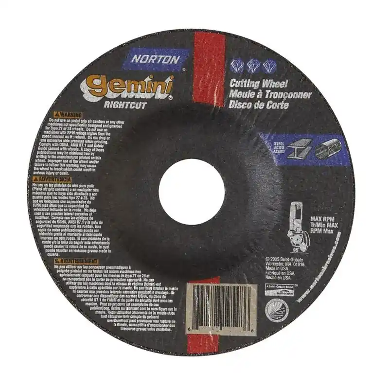 Norton 66252842036 Gemini RightCut A Type 27/42 Right Angle Cut-Off Wheel