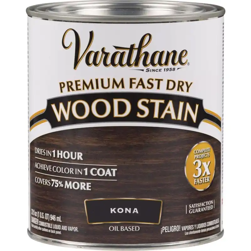 Varathane 262010 Fast Dry Kona Wood Urethane Modified Alkyd Interior Wood Stain 1 Qt.