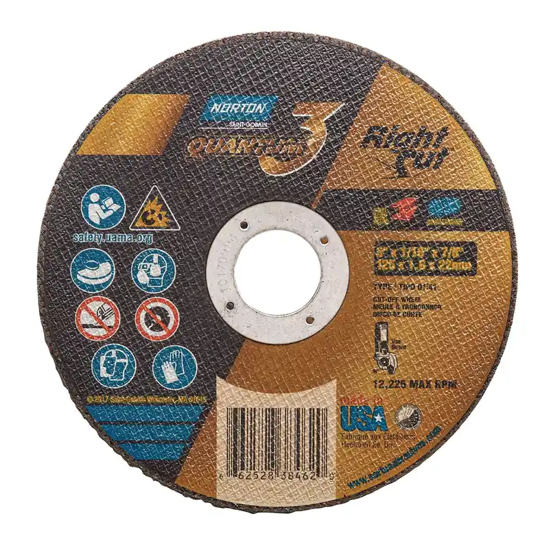 Norton 66252838465 Quantum3 RightCut SG Type 01/41 Right Angle Cut-Off Wheel