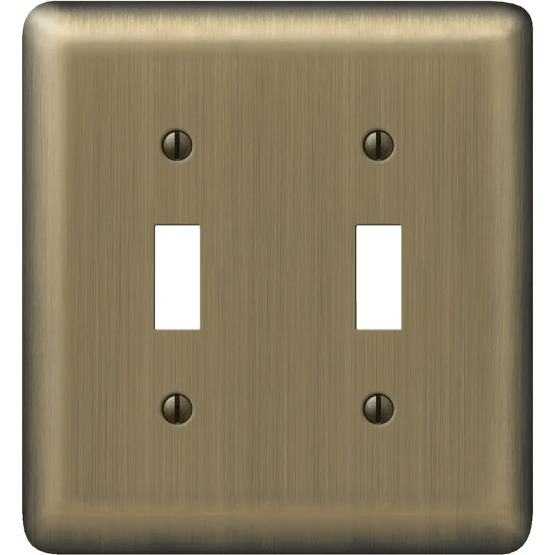 Amerelle 154TT 2-Gang Stamped Steel Toggle Switch Wall Plate