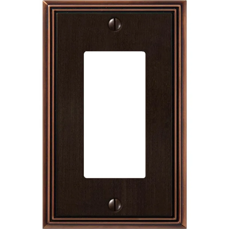 Amerelle 77RDB Metro Line 1-Gang Cast Metal Rocker Decorator Wall Plate