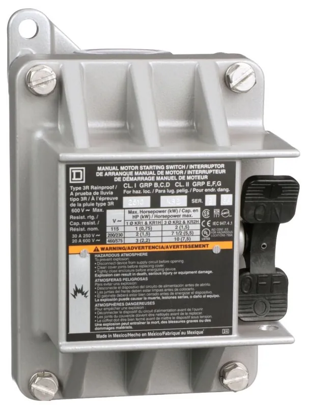Square D 2510KR2 Manual Switch 600Vac K+Options