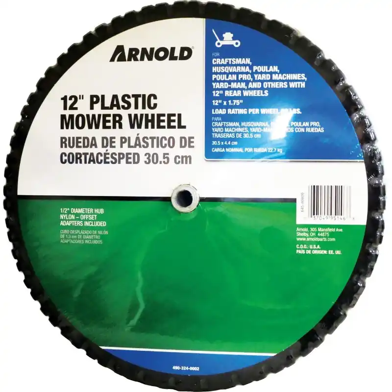 Arnold 490-324-0002 12 In. Plastic Mower Wheel