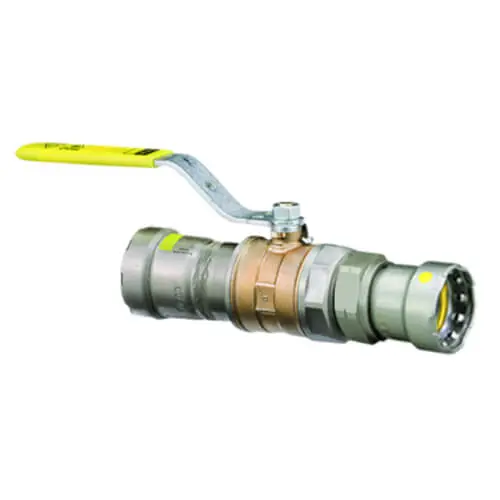 Viega 30705 1-1/4 x 1-1/4 MegaPressG x MegaPressG 125 PSI Bronze Locking Handle Ball Valve