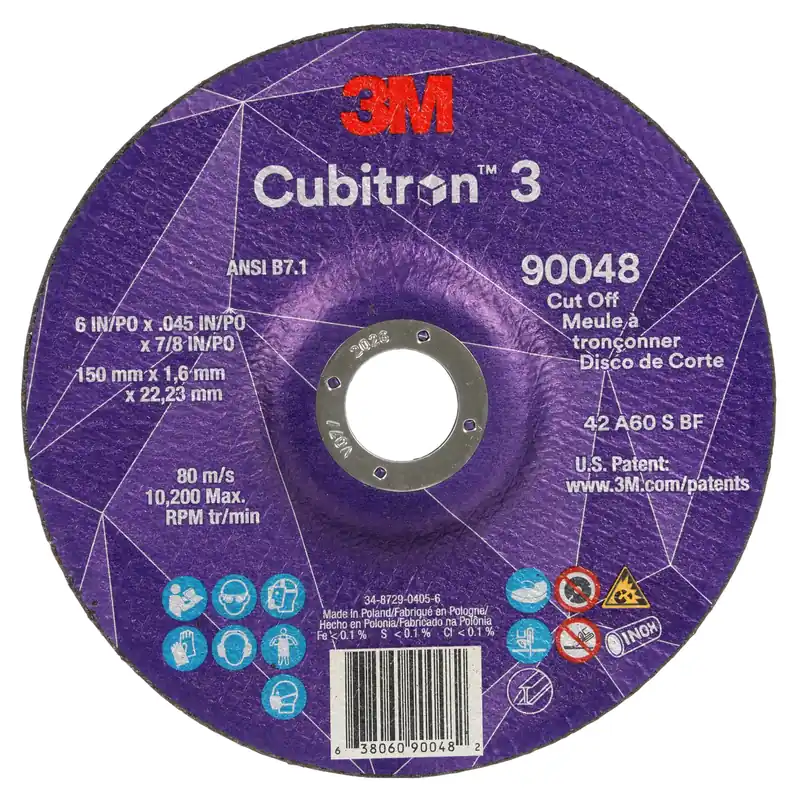 3M 7100313201 Cubitron 3 Cut-Off Wheel 6 X .045 X 7/8