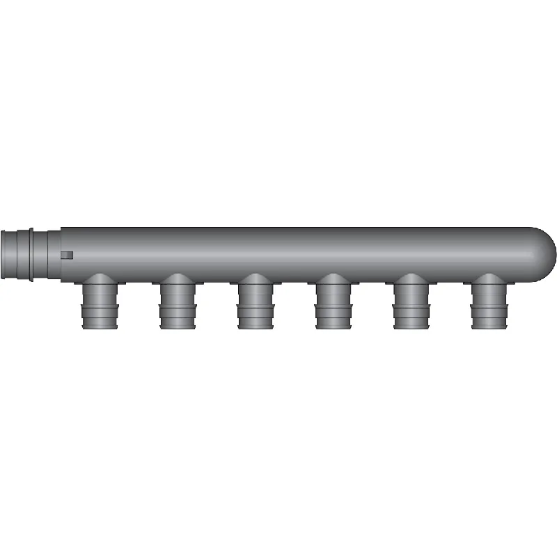 HeatLink EX13206 6 Port, 3/4 PEX F1960 × Closed End HPP Multiport Tee