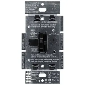Ariadni AYCL-153P-BL 3-Way Dimmer 120V AC 600W 1-Pole Black
