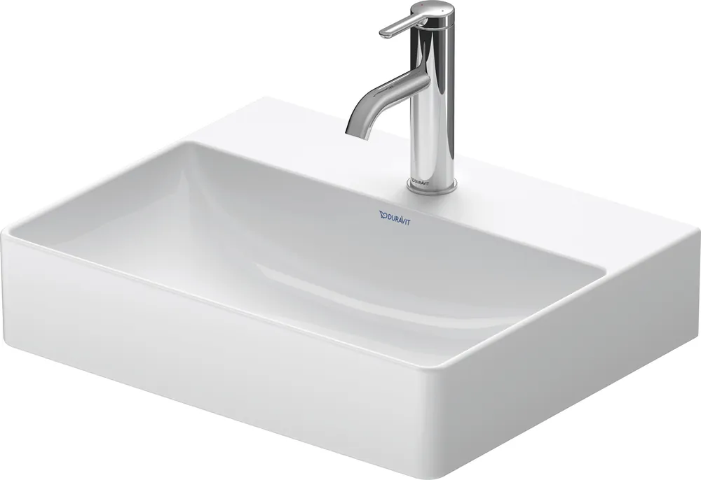 Duravit 2356500071 DuraSquare 19 5/8 Rectangular Vessel Sink in White with Single Faucet Hole