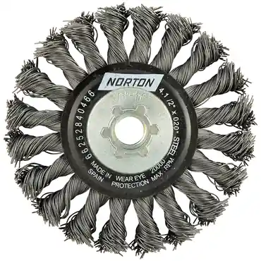 Norton Co. 66252840466 BlueFire Pipeline Twist Knot Wire Arbor Wheel Brush