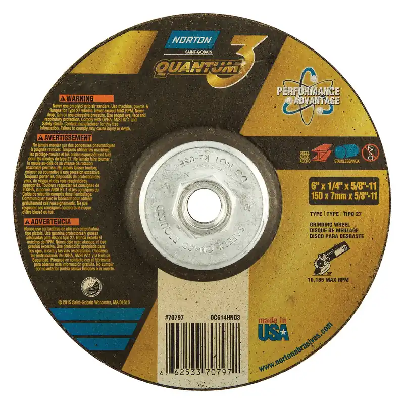 Norton 66253370797 Quantum3 SG Type 27 Grinding Wheel