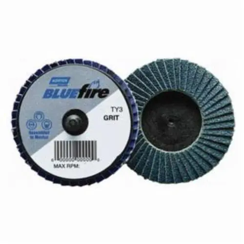 Norton 77696090166 BlueFire Zirconia Alumina Extra Coarse Grit Plastic TR Type III Flat Mini Flap Disc