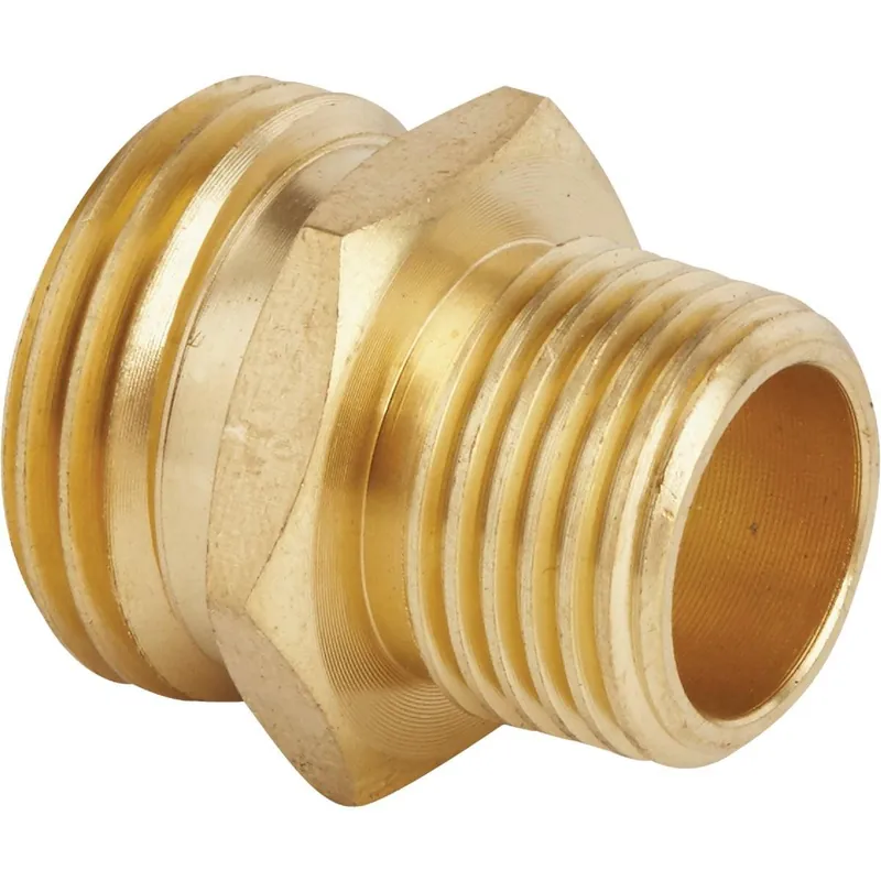 Best Garden GB-9555+GM294 3/4 In. MHT x 1/2 In MPT Brass Non-Swivel Hose Connector