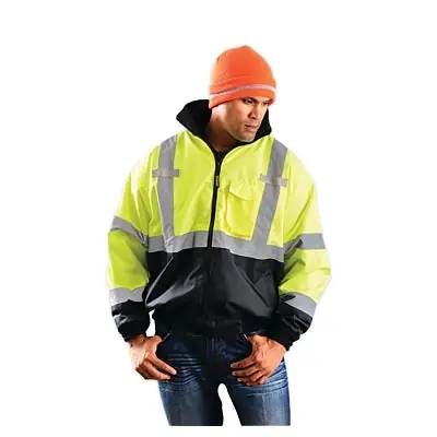 OCCUNOMIX LUX-ETJBJR-BYM Three-Way Black Bottom Bomber Jacket Medium Black/Yellow