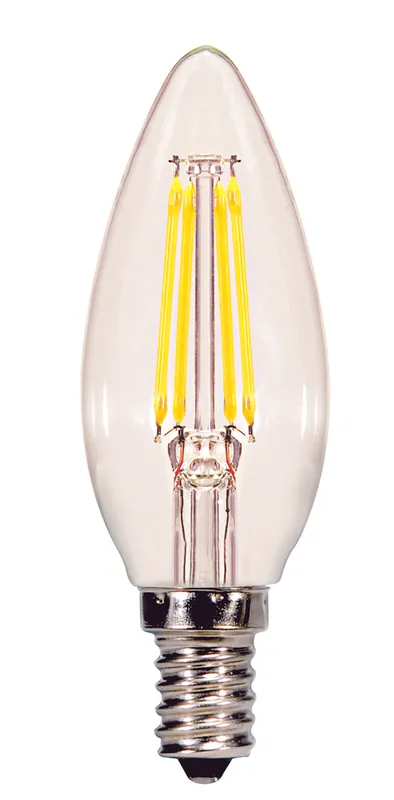 Satco S29866 4W C11 LED Lamp - Clear - Candelabra Base - 5000K - 350L - 120V