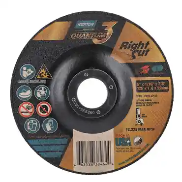 Norton 66252838464 Quantum3 RightCut SG Type 27/42 Right Angle Cut-Off Wheel