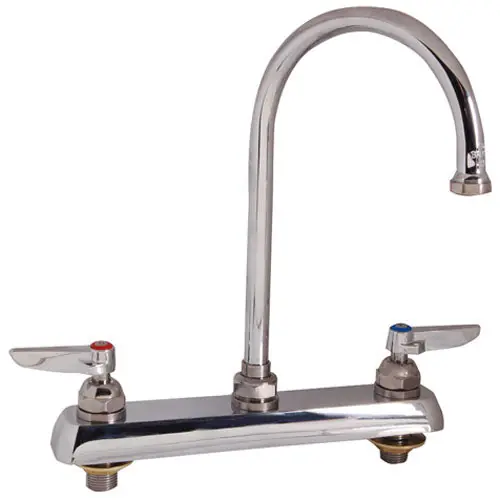 T&S Brass B-1142 Workboard Faucet 8 Centers 6 Swivel Gooseneck