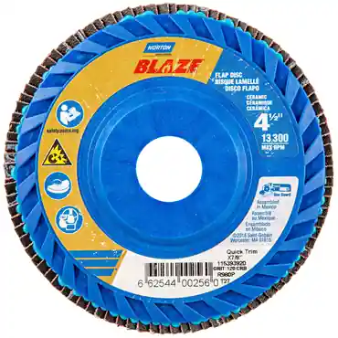 Norton 66254400256 Blaze Ceramic Alumina Medium Grit Center Mount Plastic Flat Flap Disc