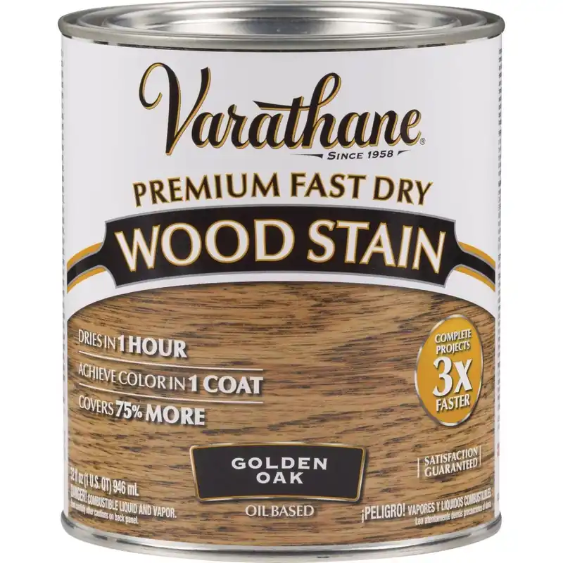 Varathane 262003 Fast Dry Golden Oak Urethane Modified Alkyd Interior Wood Stain 1 Qt.