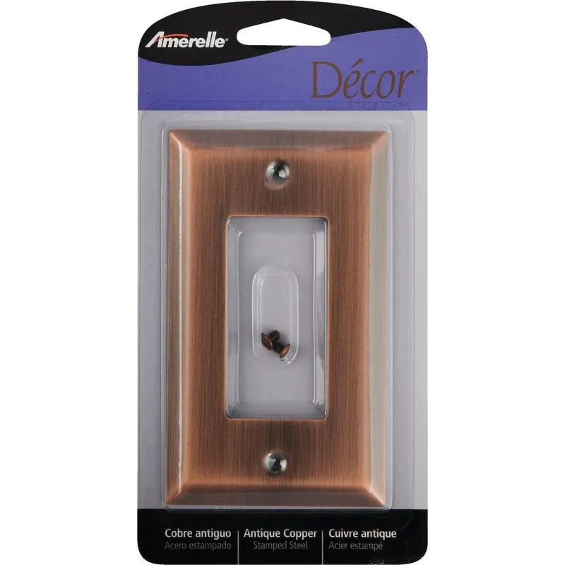 Amerelle 163RAC 1-Gang Stamped Steel Rocker Decorator Wall Plate