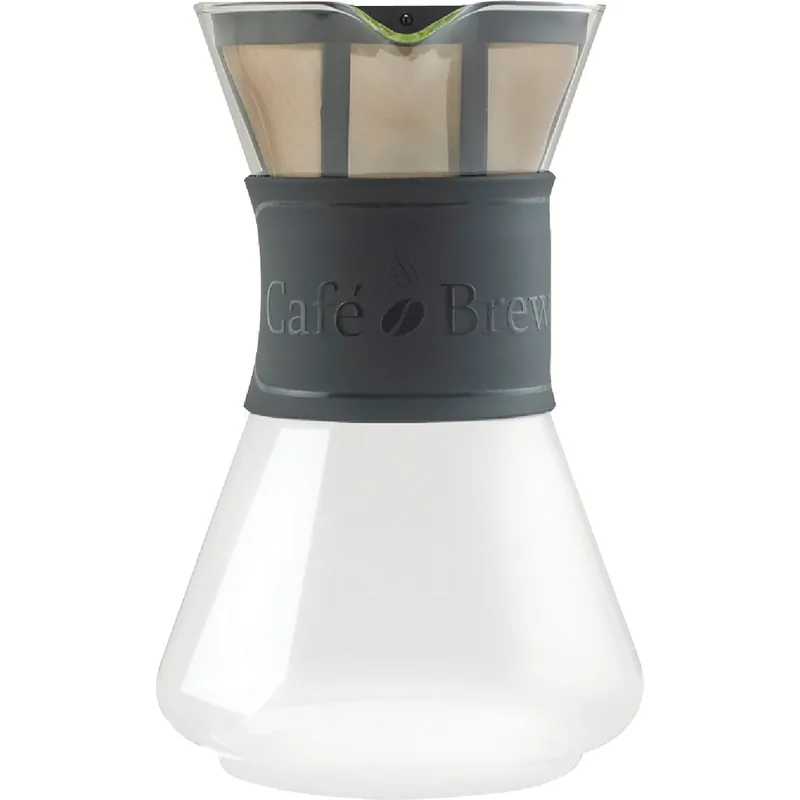 Medelco 1-PO108-BL-2 Cafe Brew 8 Cup Glass Pour-Over Coffee Maker