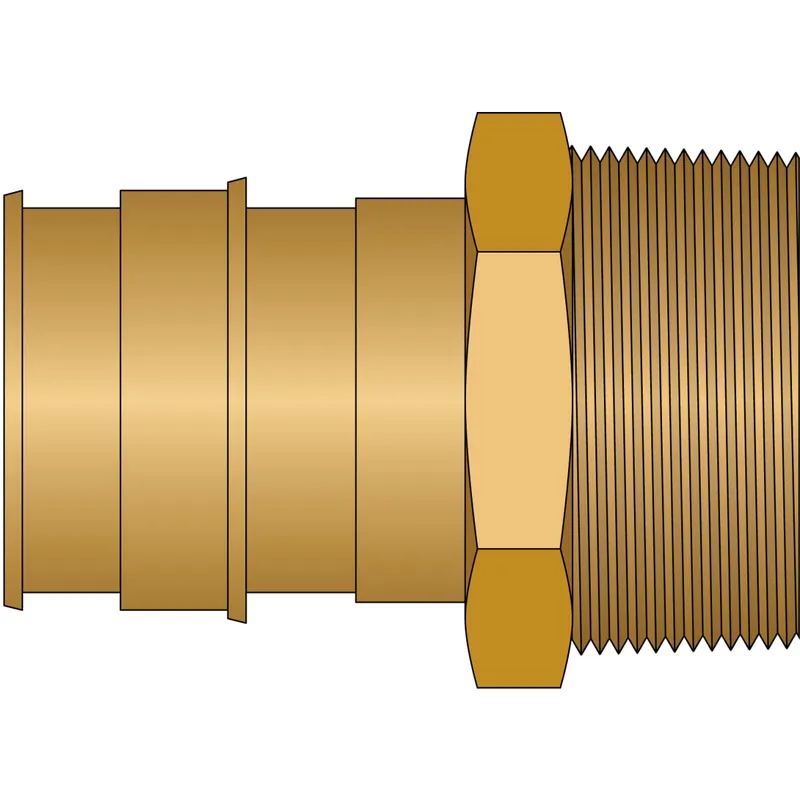 HeatLink EX27554NL 2 PEX F1960 x 2 Male Pipe Thread No Lead Brass Adapter