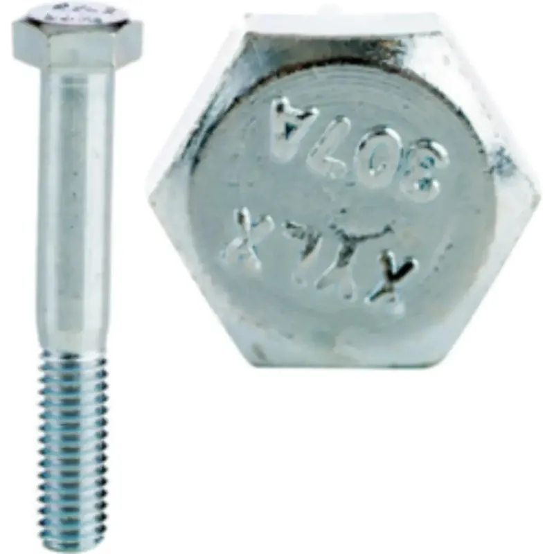Minerallac 55416J 3/8-16 x 1 Tap Bolt, Hex Head, Full Thread, Grade 2, Zinc Plated
