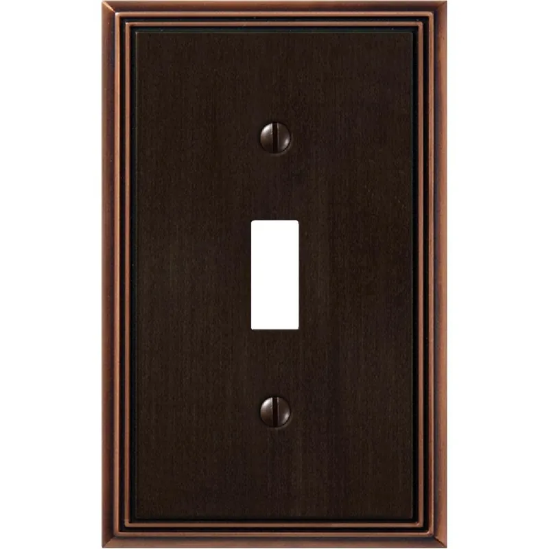 Amerelle 77TDB Metro Line 1-Gang Cast Metal Toggle Switch Wall Plate