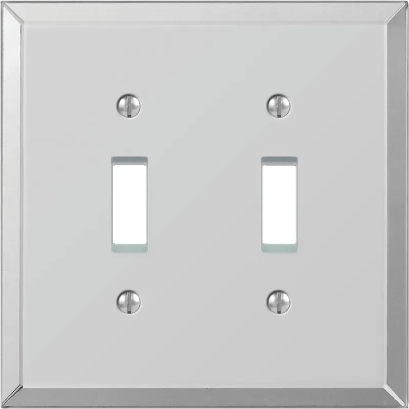 Amerelle 66TT 2-Gang Acrylic Beveled Mirror Toggle Switch Wall Plate