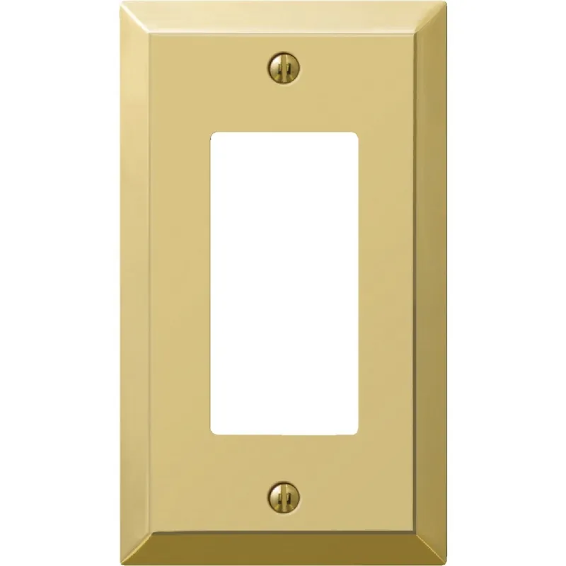 Amerelle 163RBR Wall Plate Decorator Rocker Stamped Steel Polished Brass