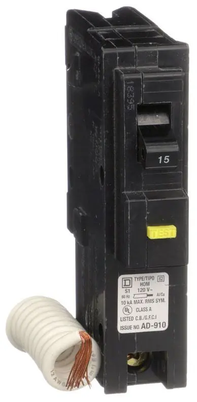 Square D HOM115GFI Miniature Circuit Breaker 120V 15A