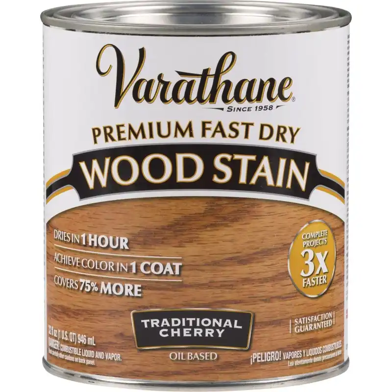 Varathane 262008 Fast Dry Traditional Cherry Urethane Modified Alkyd Interior Wood Stain 1 Qt.