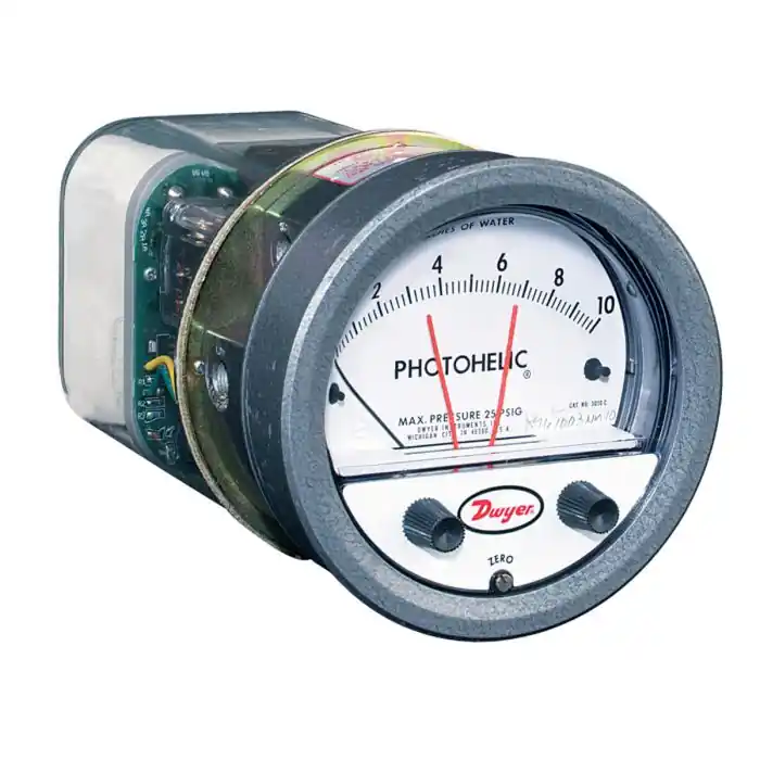 Dwyer A3025 Photohelic Pressure Switch And Gauge 0 To 25 in. w.c.