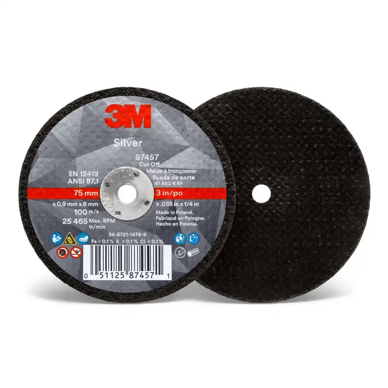 3M 7100141079 Type 27 Grinding Wheel, 4-1/2 in Dia Wheel x 1/4 in THK Wheel, 36 Grit, Ceramic Grain Abrasive