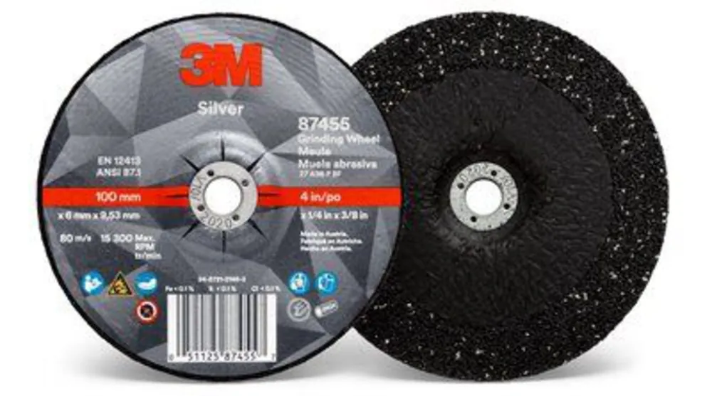 3M 7100141077 Silver Depressed Center Grinding Wheel 4 In Dia 36 Grit