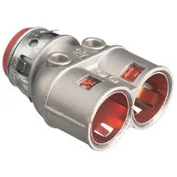 Arlington 4040AST Duplex Zinc Die-Cast Cable Connector, 3/8 in Trade, 1/2 in Knockout