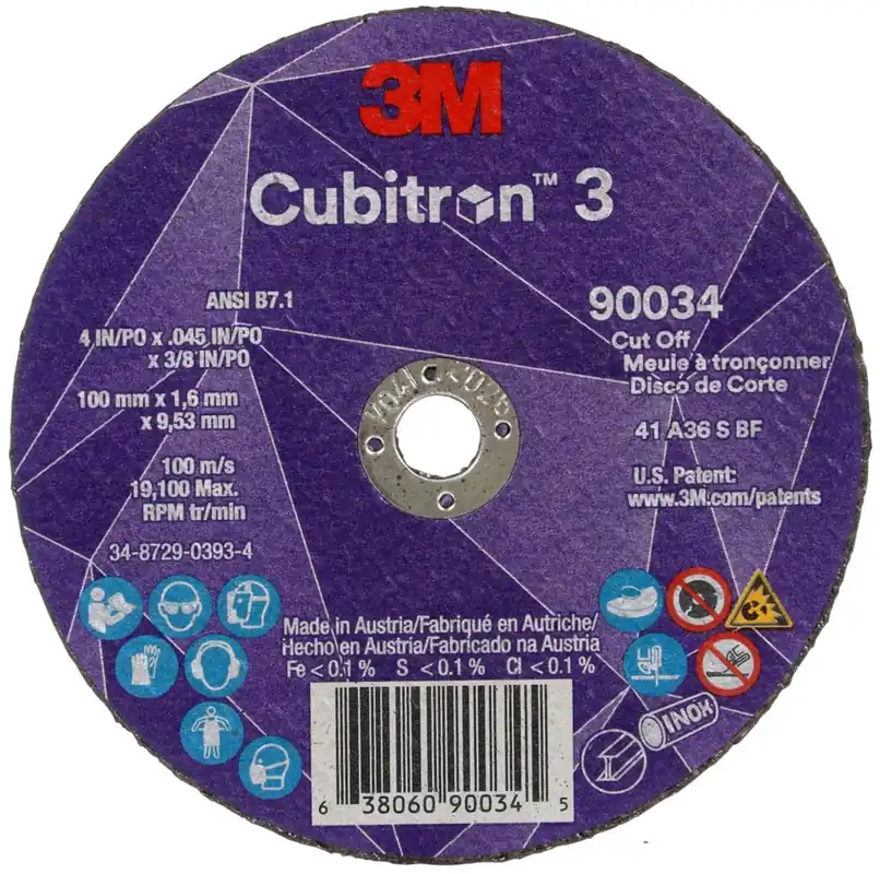 3M 7100304004 Cubitron 3 Cut-Off Wheel 36+ Grit Type 1
