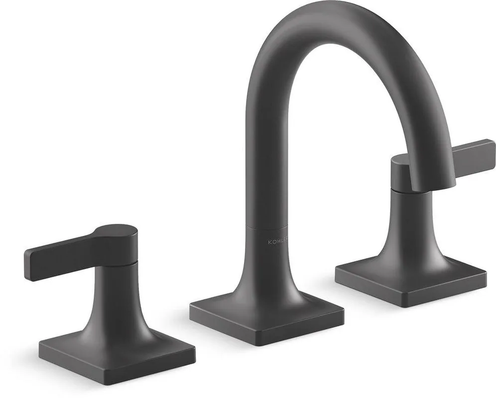 Kohler 28125-4K-BL Venza Two Handle Widespread Bathroom Sink Faucet in Matte Black